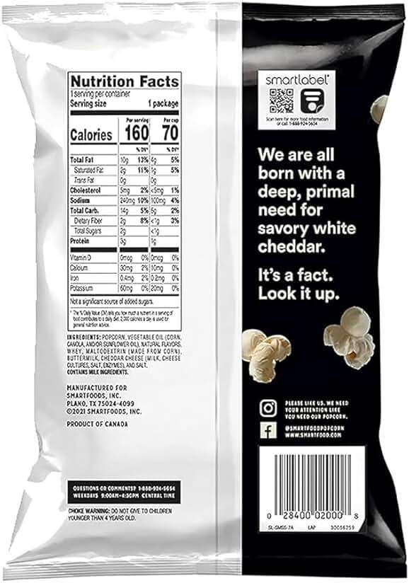 Smart food Popcorn, White Cheddar, 1 Ounce (Pack of 12) bundled by SUPERDEALS with Mystery Gift - Image 3