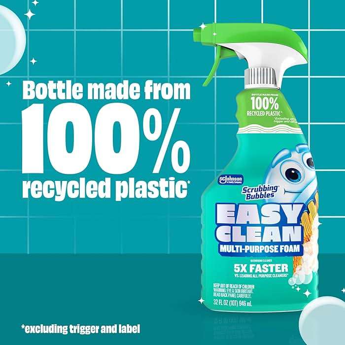 Scrubbing Bubbles Easy Clean Foaming Bleach-Free Bathroom All Purpose Cleaner, Fast-Acting Foam Cleans Limescale, Dirt and Grime on Showers, Sinks, Toilets, Tiles, Counters, & More, 32oz Spray - Image 6