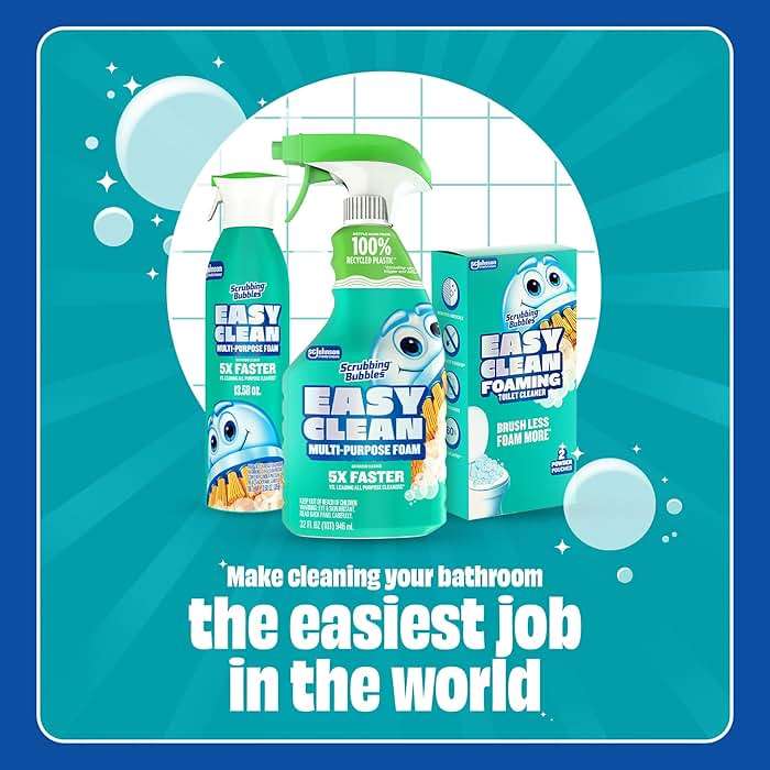Scrubbing Bubbles Easy Clean Foaming Bleach-Free Bathroom All Purpose Cleaner, Fast-Acting Foam Cleans Limescale, Dirt and Grime on Showers, Sinks, Toilets, Tiles, Counters, & More, 32oz Spray - Image 8