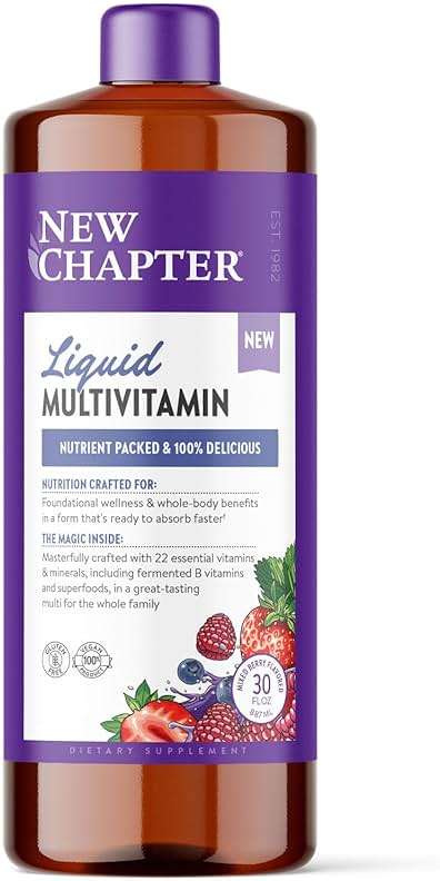 New Chapter Liquid Multivitamin + Mineral Supplement for Whole-Body Benefits, 100% Delicious Multivitamin for Adults, Teens & Kids 2+, Ready to Absorb Faster, Mixed Berry Flavored, 30 oz - Image 1