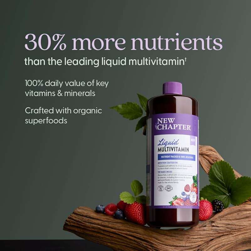 New Chapter Liquid Multivitamin + Mineral Supplement for Whole-Body Benefits, 100% Delicious Multivitamin for Adults, Teens & Kids 2+, Ready to Absorb Faster, Mixed Berry Flavored, 30 oz - Image 3
