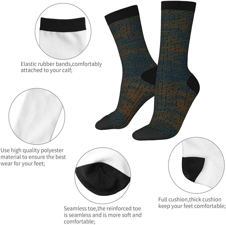 MUFLVDX Programming Code Print Unisex Socks,Comfortable And Breathable Cotton Socks,Suitable For All Seasons - Image 6