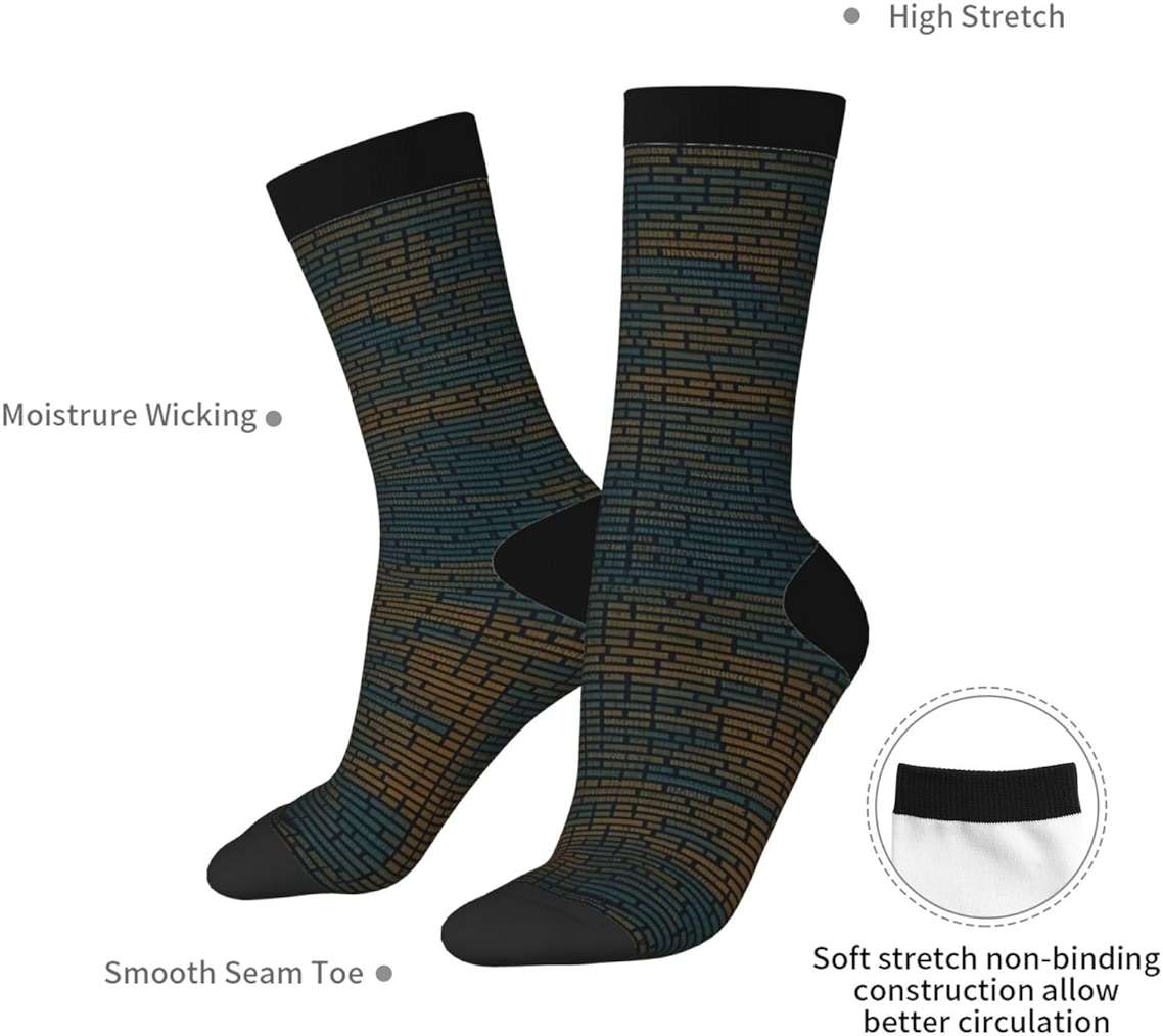 MUFLVDX Programming Code Print Unisex Socks,Comfortable And Breathable Cotton Socks,Suitable For All Seasons - Image 7