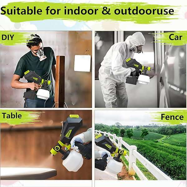 ONEFINSH Cordless Paint Sprayer for Ryobi 18V Battery, Handheld HVLP Paint Gun with 3 Spray Patterns & 4 Nozzles, Ideal for DIY Projects, House Painting, Furniture & More (No Battery Included) - Image 6
