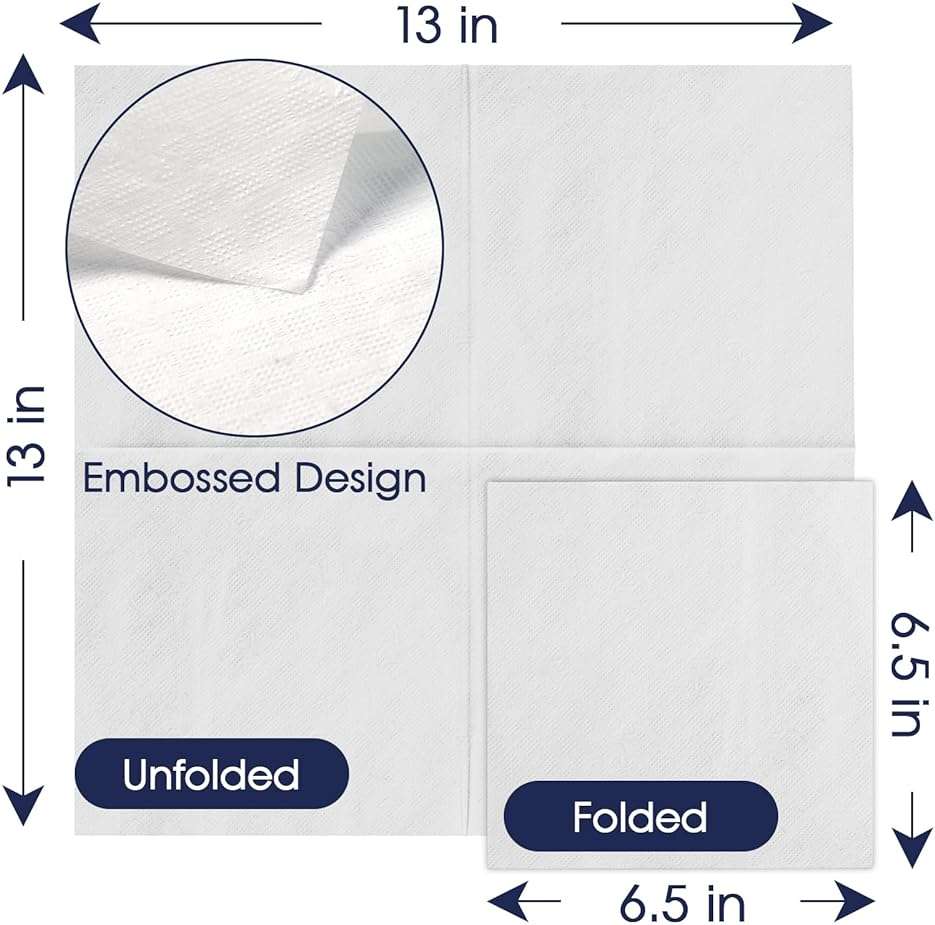 JollyPack 1000 Count White Paper Napkins - 1-Ply 6.5 x 6.5 Folded Bulk Disposable Beverage Cocktail Napkins, Dinner Paper for Restaurants, Bars and Parties - 13 x 13 Unfolded - Image 3