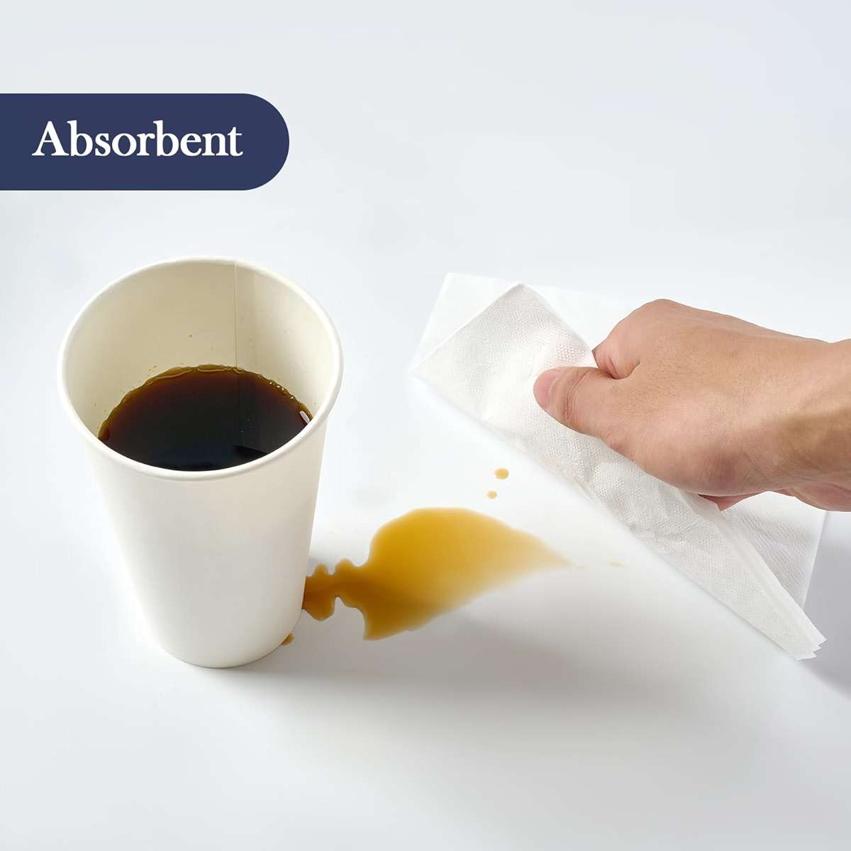 JollyPack 1000 Count White Paper Napkins - 1-Ply 6.5 x 6.5 Folded Bulk Disposable Beverage Cocktail Napkins, Dinner Paper for Restaurants, Bars and Parties - 13 x 13 Unfolded - Image 5