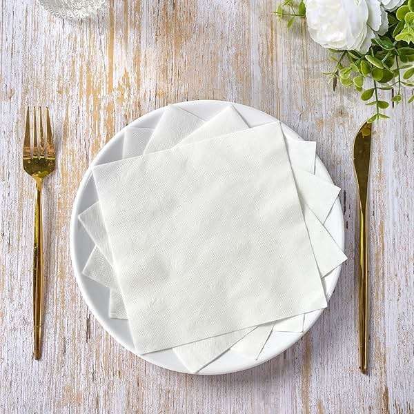 JollyPack 1000 Count White Paper Napkins - 1-Ply 6.5 x 6.5 Folded Bulk Disposable Beverage Cocktail Napkins, Dinner Paper for Restaurants, Bars and Parties - 13 x 13 Unfolded - Image 8