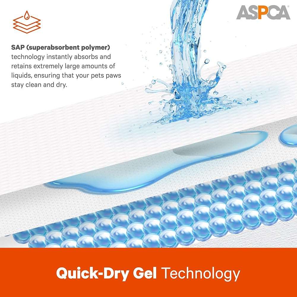 ASPCA Scented Puppy Pads, [50 Count], Dog Pee Pads for Training, Absorbent Potty Pads for Dogs, Quick-Drying Leakproof Large Dog Pads with Odor Control, 26"x30", XL Puppy Pads for Indoor/Outdoor Use - Image 5