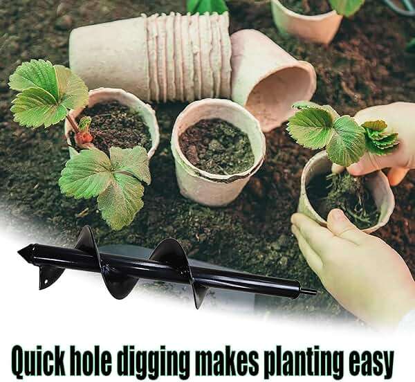 Asoleo 2 Count Garden Auger Drill Bits, 3.5" x 16" & 1.6" x 16.8" Garden Auger Hole Drill & Bulb Planting Tool, Fits 3/8" Hex Drill - Image 6