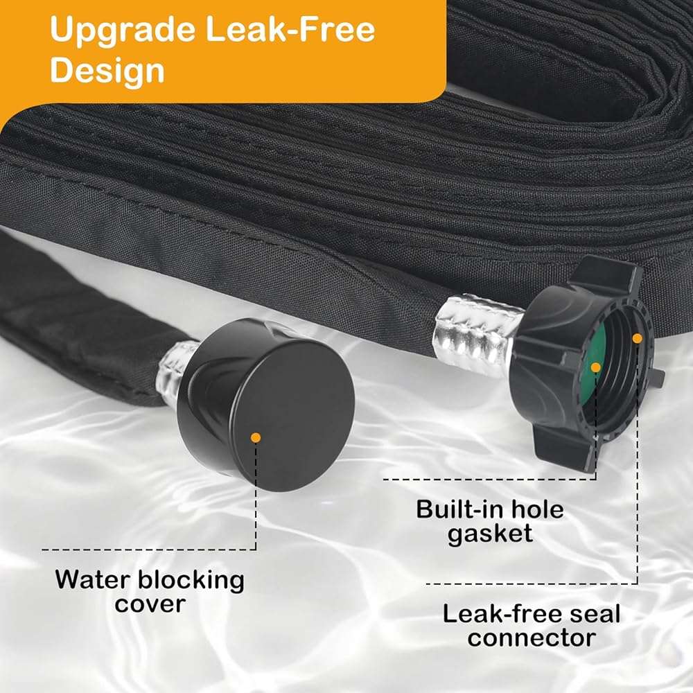 MHMHM Flat Soaker Hose 20FT Heavy Duty Double Layer Design - Save 80% Water for Garden, Lawn, and Flower Bed Drip Irrigation (20FT) - Image 3