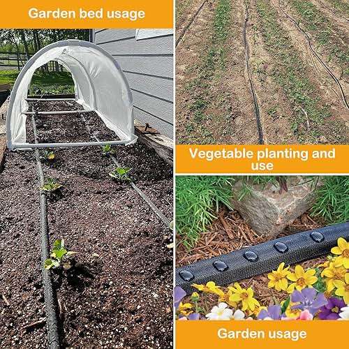 MHMHM Flat Soaker Hose 20FT Heavy Duty Double Layer Design - Save 80% Water for Garden, Lawn, and Flower Bed Drip Irrigation (20FT) - Image 7