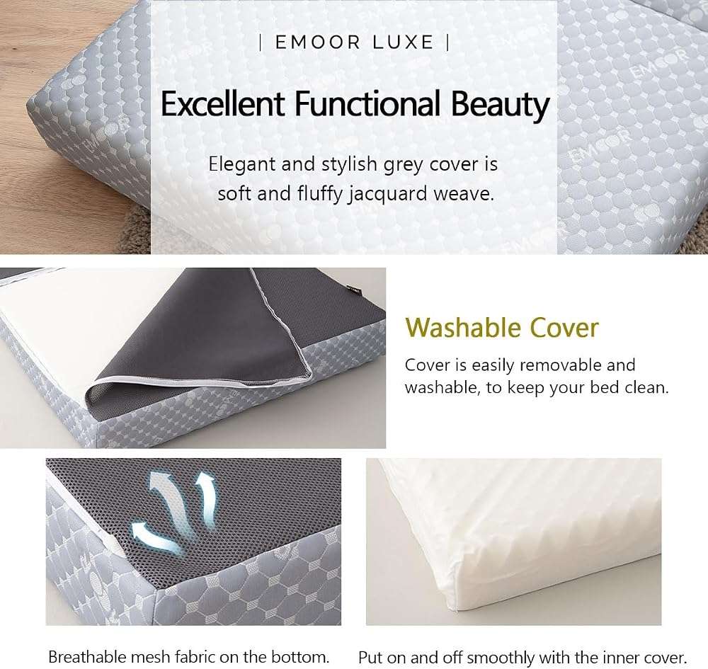 EMOOR Luxe Tri-Fold Compact Mattress (71 x 32 in) Gray, Urethane Removable Cover Outdoor Camping Portable Guest Handles Japanese Futon Mattress Tatami - Image 7