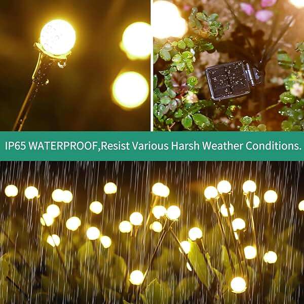 vignuto Solar Lights Outdoor Waterproof 4 Pack of 32 LEDs Garden Patio Firefly Decoration Unique Gifts Women Grandparents - Image 4