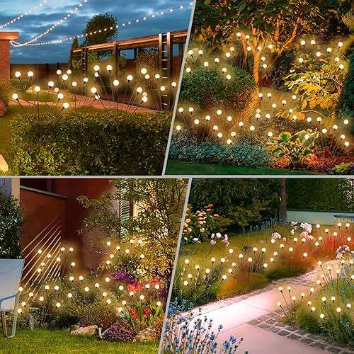 vignuto Solar Lights Outdoor Waterproof 4 Pack of 32 LEDs Garden Patio Firefly Decoration Unique Gifts Women Grandparents - Image 6