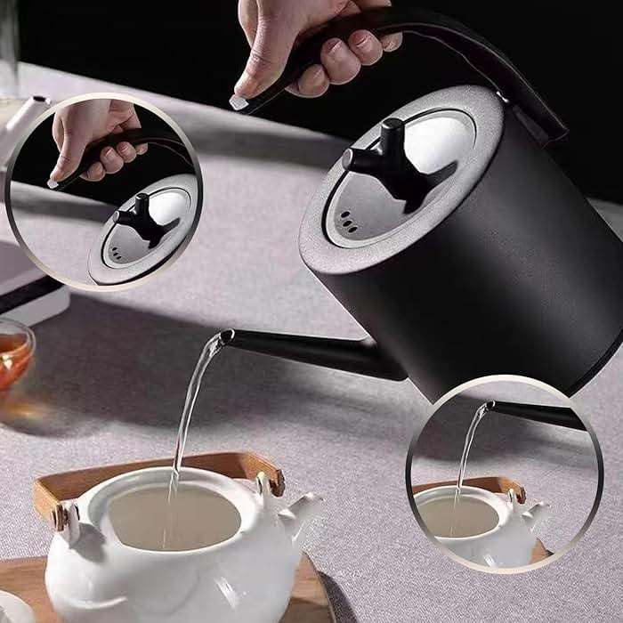 1.0L Gooseneck Electric Kettle - 304 Stainless Steel, 800W Fast Boiling with Auto Shut-Off, Precision Pour Over Kettle for Coffee & Tea, BPA-Free Matte Black Design, For Kitchen, Home, Office - Image 2