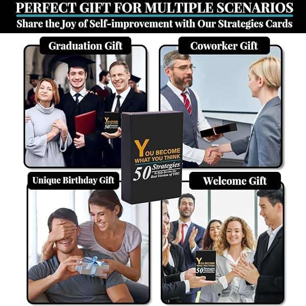 You Become What You Think - Affirmation Cards for Men, 50 Double-Sided Daily Motivational Inspirational Cards to Elevate An Athlete Mindset, Affirmation Gifts for Husband, Motivation Gift for Coworker - Image 6