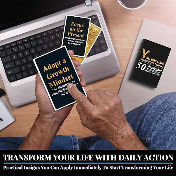 You Become What You Think - Affirmation Cards for Men, 50 Double-Sided Daily Motivational Inspirational Cards to Elevate An Athlete Mindset, Affirmation Gifts for Husband, Motivation Gift for Coworker - Image 7
