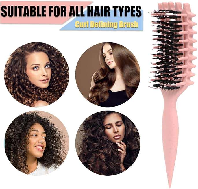 Curl Defining Brush for Curly Hair – Detangling & Styling Brush for Wet or Dry Hair – Reduces Frizz, Shapes & Lifts Curls (Rose Pink) - Image 5