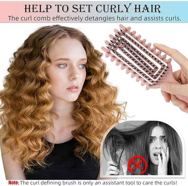 Curl Defining Brush for Curly Hair – Detangling & Styling Brush for Wet or Dry Hair – Reduces Frizz, Shapes & Lifts Curls (Rose Pink) - Image 6