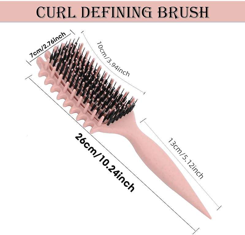 Curl Defining Brush for Curly Hair – Detangling & Styling Brush for Wet or Dry Hair – Reduces Frizz, Shapes & Lifts Curls (Rose Pink) - Image 7