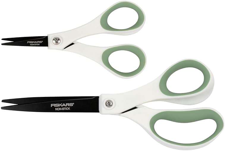 Fiskars Everyday Fashion Scissors, Non-Stick Stainless Steal Blades, Forest Fern, 2-Pack, 8 Inches and 5 Inches - Image 1