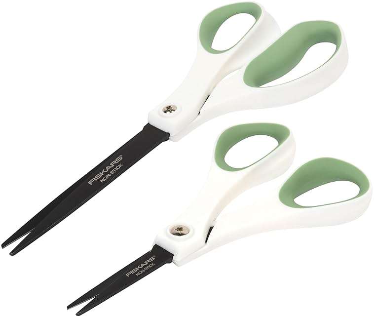 Fiskars Everyday Fashion Scissors, Non-Stick Stainless Steal Blades, Forest Fern, 2-Pack, 8 Inches and 5 Inches - Image 5