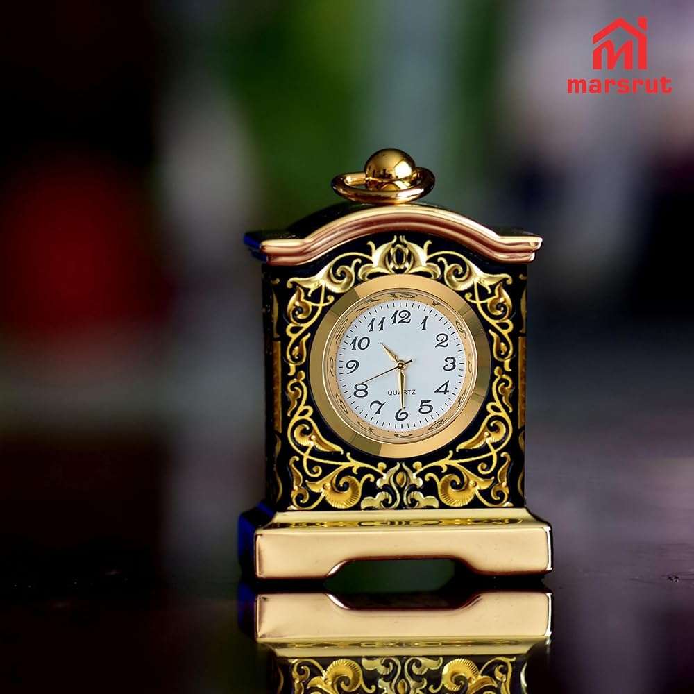 3PCS Mini Clock Face Insert Replacement, Fit 35mm (1.38") Hole Diameter, Round Inner Miniature Crystal Clock Roman Numeral Quartz Movement Metal Gold Tone Bezel Supplies for DIY Craft Repair Easy Read - Image 2