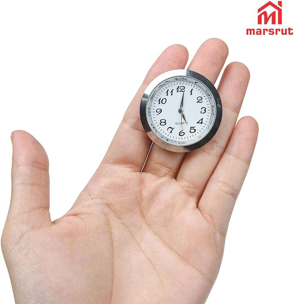 3PCS Mini Clock Face Insert Replacement, Fit 35mm (1.38") Hole Diameter, Round Inner Miniature Crystal Clock Roman Numeral Quartz Movement Metal Gold Tone Bezel Supplies for DIY Craft Repair Easy Read - Image 4