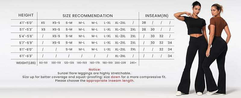 Sunzel Flare Leggings, Crossover Yoga Pants with Tummy Control, High-Waisted and Wide Leg - Image 2