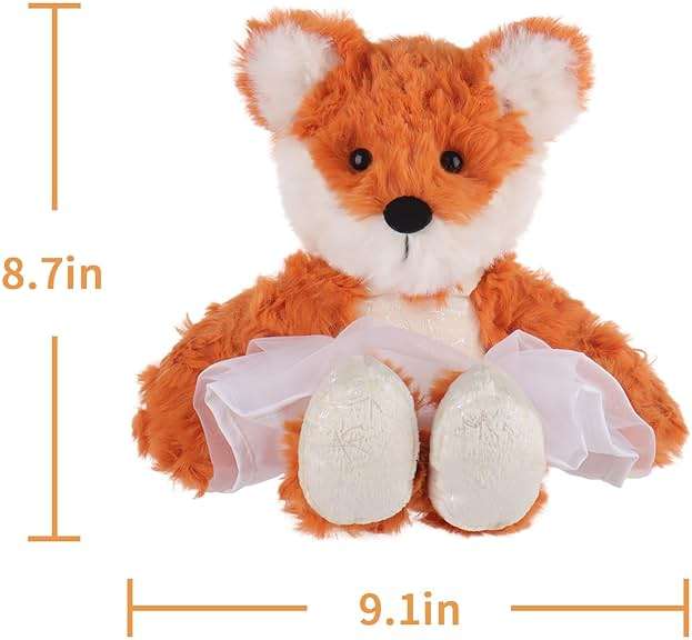 Apricot Lamb Ballet Fox Stuffed Animals for Kids, Soft Cute Plush Toys for Baby Girl and Boy, Fluffy Ballet Fox 6.7 Inches - Image 2