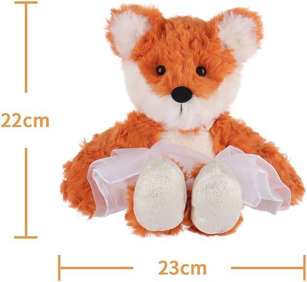 Apricot Lamb Ballet Fox Stuffed Animals for Kids, Soft Cute Plush Toys for Baby Girl and Boy, Fluffy Ballet Fox 6.7 Inches - Image 7