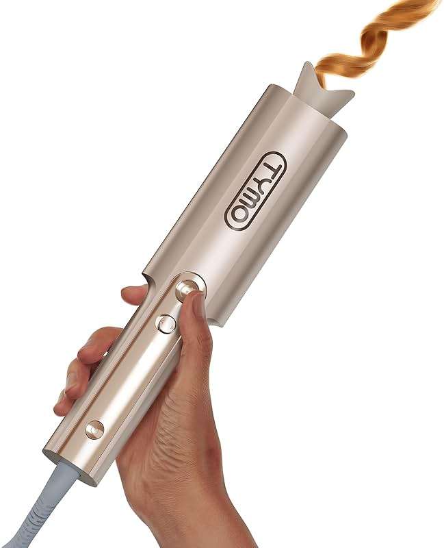 TYMO CurlPro Plus Automatic Rotating Curling Iron - Upgraded Long Barrel Curling Wand for Long Hair, Ceramic Hair Curler for Women, Anti-Scald, Tangle-Free, 600M Ionic, Dual Voltage, Gold, 1 Inch - Image 1