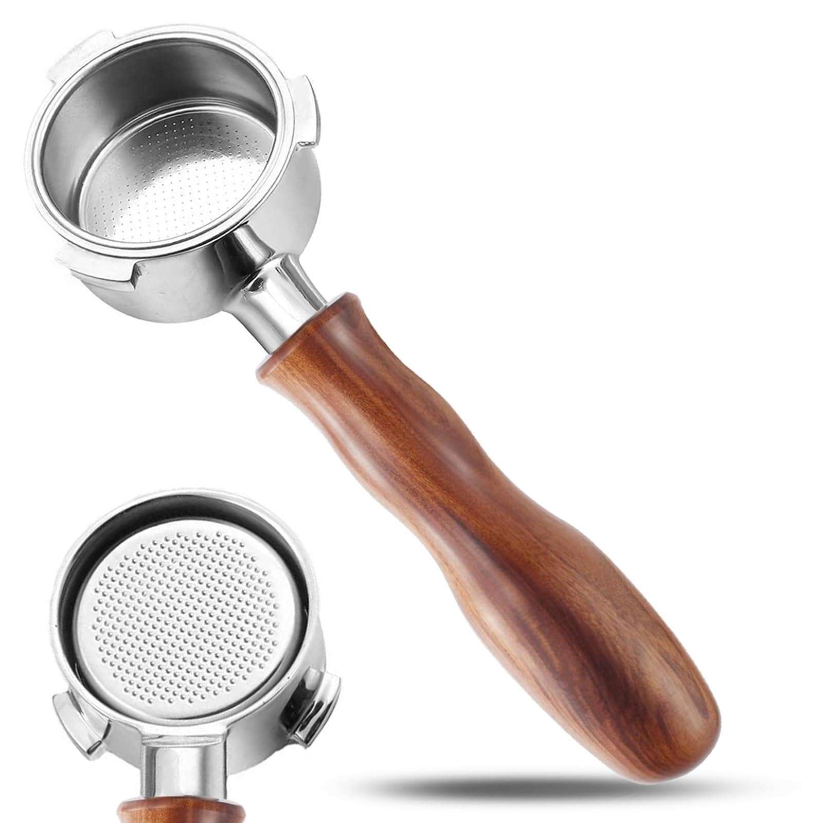 WhaleSiper 54mm Bottomless Portafilter with Puck Screen, Compatible with Breville BES870/880 & Solis etc., 3-Ear Stainless Head - Image 1