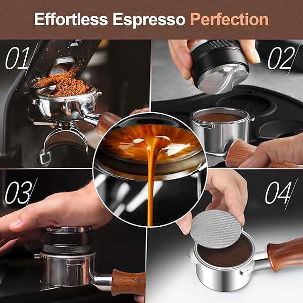 WhaleSiper 54mm Bottomless Portafilter with Puck Screen, Compatible with Breville BES870/880 & Solis etc., 3-Ear Stainless Head - Image 5