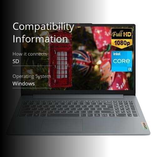 Lenovo IdeaPad Slim 3i Laptop, 15.6" FHD Display, Intel Core i3-N305 8-Core Processor, 8GB LPDDR5 RAM, 256GB SSD, Intel UHD Graphics, Wi-Fi 6, Bluetooth 5, Windows 11 S, Arctic Grey, EAT 64GB SD Card - Image 3