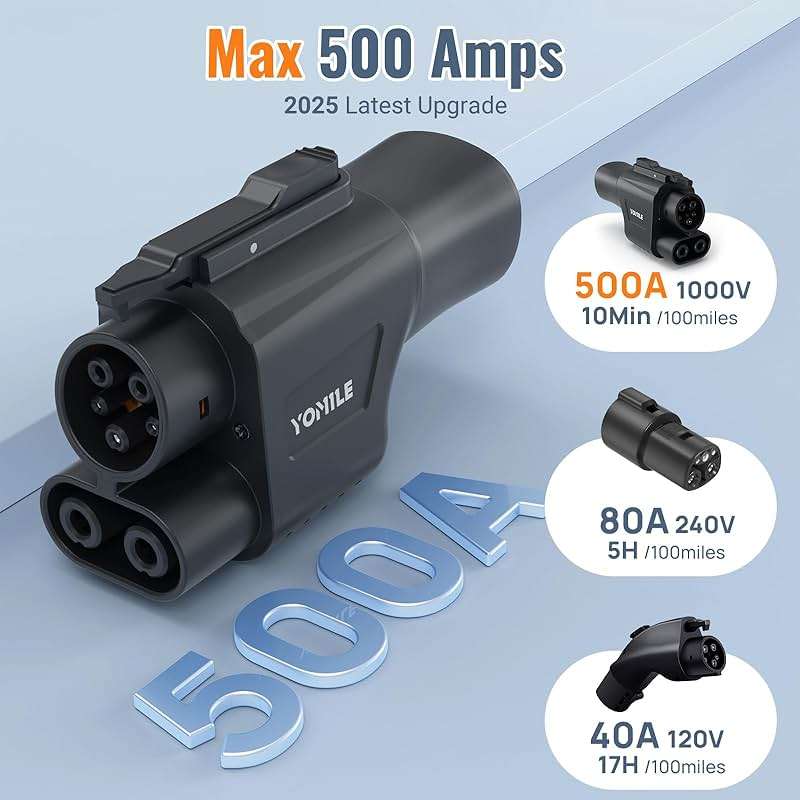 2025 Upgraded for Tesla Supercharger to CCS1 Charging Adapter Max 500A, 1000V- Fast Charge NACS to CCS Charging Adapter Compatible with Tesla Supercharger [Check with Your Automaker for Compatibility] - Image 2
