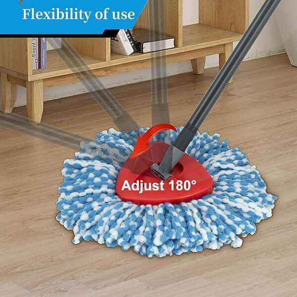 Spin Mop Replacement Head Base Compatible with O-Cedar EasyWring 1-Tank System Mop Rotating Triangle Mop Head Cover Replacement Rotating Mop Base Plastic Base for Spin Mop Accessories, Red - Image 4
