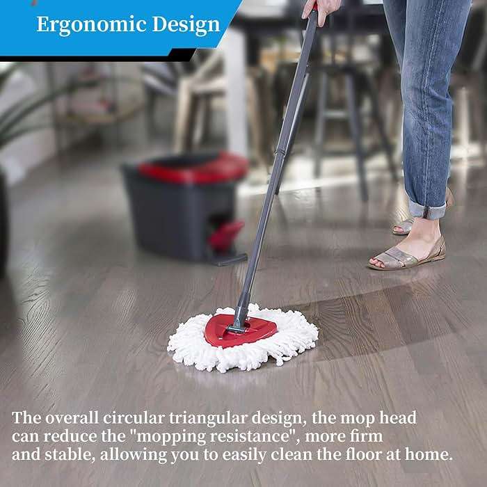 Spin Mop Replacement Head Base Compatible with O-Cedar EasyWring 1-Tank System Mop Rotating Triangle Mop Head Cover Replacement Rotating Mop Base Plastic Base for Spin Mop Accessories, Red - Image 5