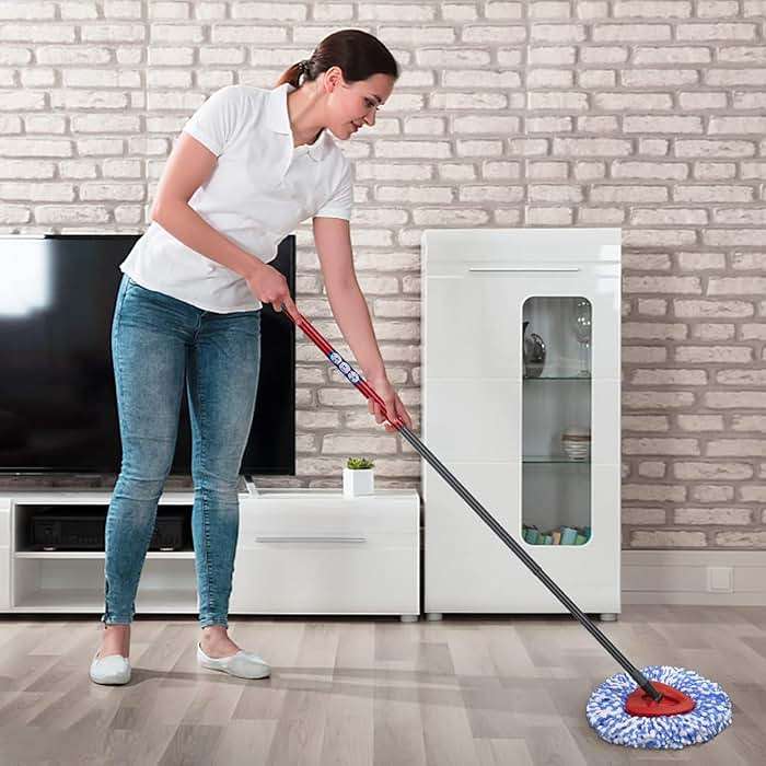 Spin Mop Replacement Head Base Compatible with O-Cedar EasyWring 1-Tank System Mop Rotating Triangle Mop Head Cover Replacement Rotating Mop Base Plastic Base for Spin Mop Accessories, Red - Image 7