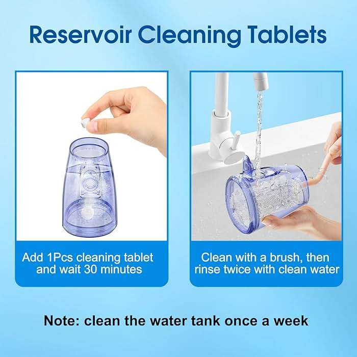 WellLeo Water Flossers for Teeth, 300ML Cordless Oral Irrigator Rechargeable Dental Flosser Picks with 5 Modes 5 Jet Tips,IPX7 Waterproof Teeth Cleaner for Braces Gum Care, Home Travel Use - Image 4