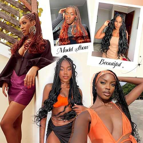 Synthetic French Curl Braiding Hair for Black Women 22 Inch 8 Packs Curly Braiding Hair for Box Braids 75g/Pack Tangle Free Bouncy French Curls Braiding Hair Extensions (22Inch,8 Packs,33#) - Image 8