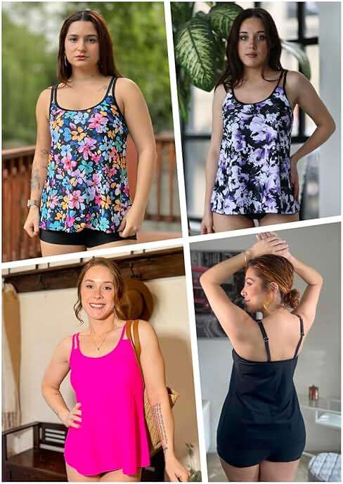 Womens Flowy Tankini Tops Only - Modest Bathing Suit Loose Fit Swimsuit Swim Tops No Bottom 2025 (Available in Plus) - Image 4