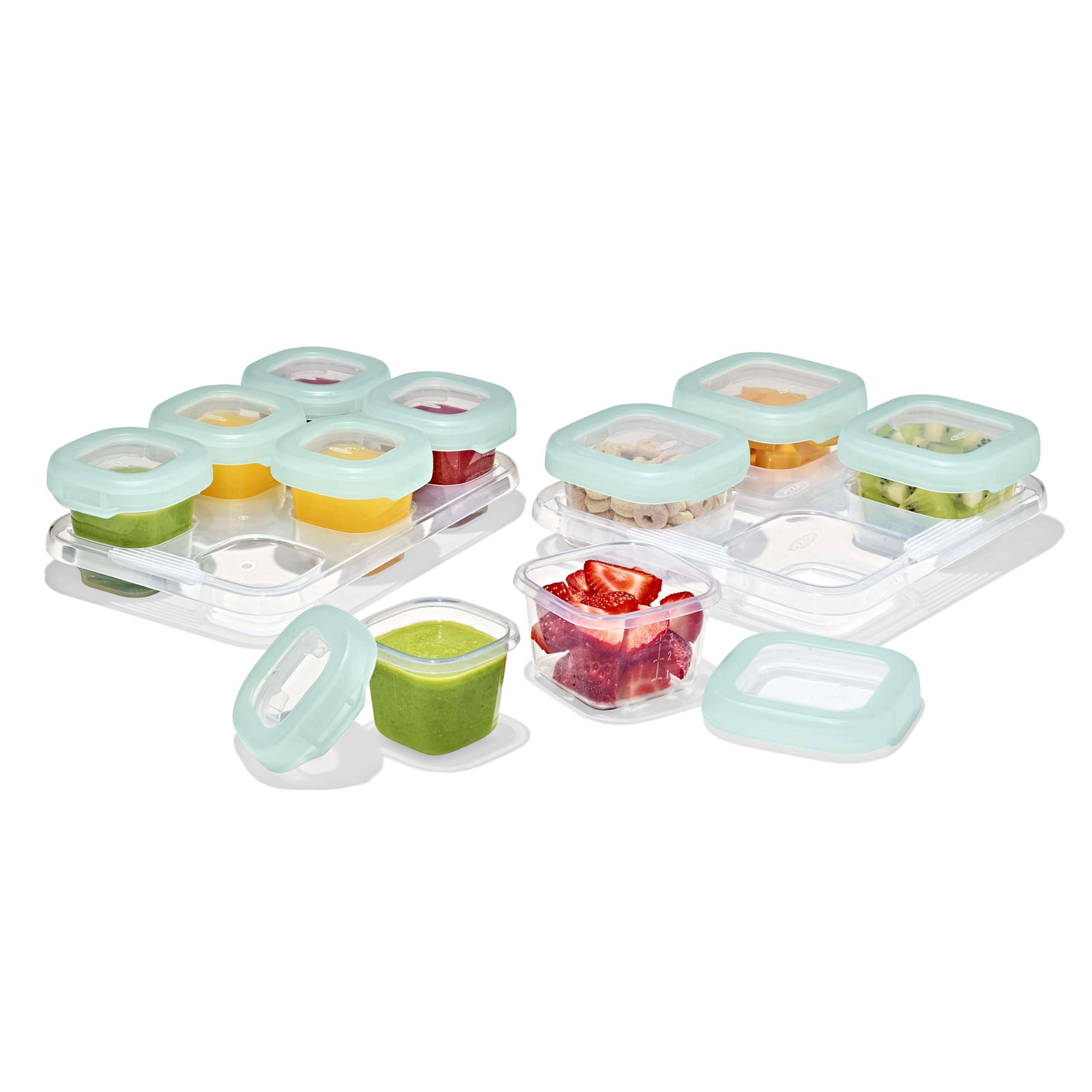 OXO Tot 12-Piece Baby Blocks Food Storage Container Set - Opal - Image 1