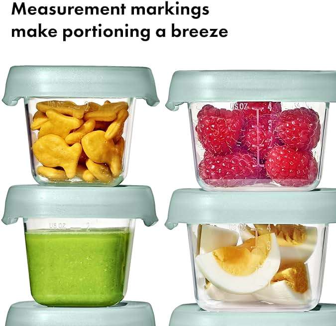 OXO Tot 12-Piece Baby Blocks Food Storage Container Set - Opal - Image 4