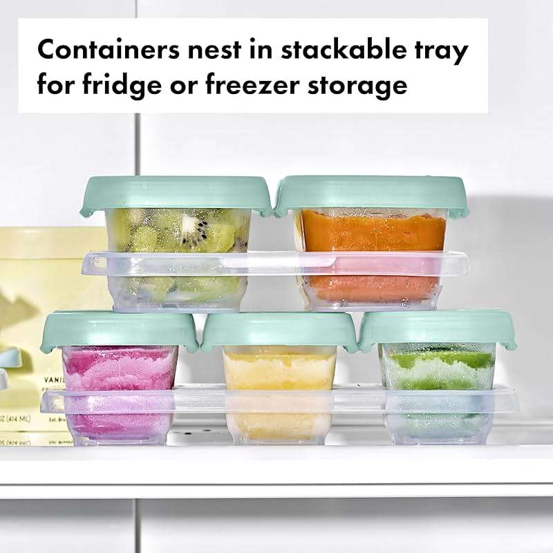 OXO Tot 12-Piece Baby Blocks Food Storage Container Set - Opal - Image 6