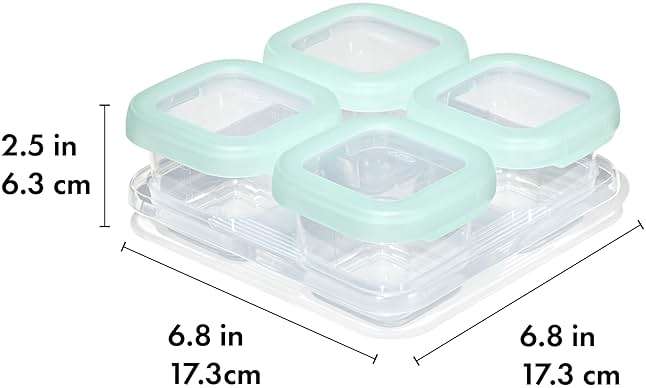 OXO Tot 12-Piece Baby Blocks Food Storage Container Set - Opal - Image 7