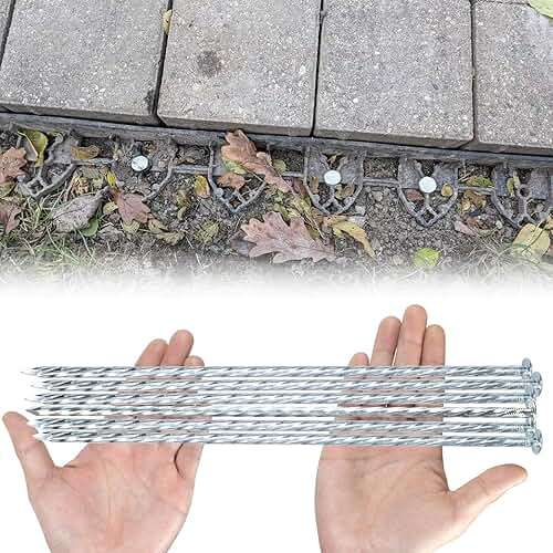 IHOSHENG 14 Inch Heavy Duty Spiral Landscape Spikes Solid Galvanized Metal Garden Stakes for Speed Bump, Wheel Stop, Paver Edging, Floor Covering, Weed Barriers, Tent, Garden Plants (15) - Image 4