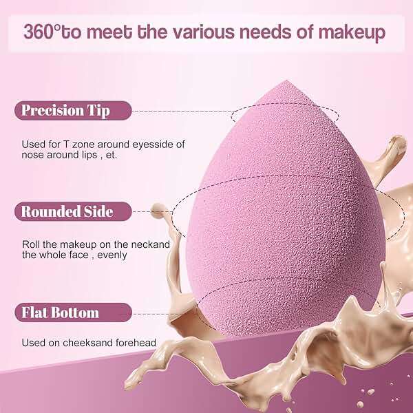 Makeup Sponge Set BS-MALL Triangle Puff 14PCS Non-Latex Beauty Blender Sponges with Travel Case, Soft Makeup Puff for Foundation, Concealer, Cream & Powder, Face & Eye Blending for Sensitive Skin - Image 2