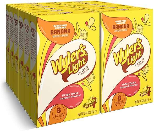 Wyler's Light Singles To Go Powder Packets, Water Drink Mix, Watertok Banana, 96 Servings, 8 Count x Pack of 12 - Image 1
