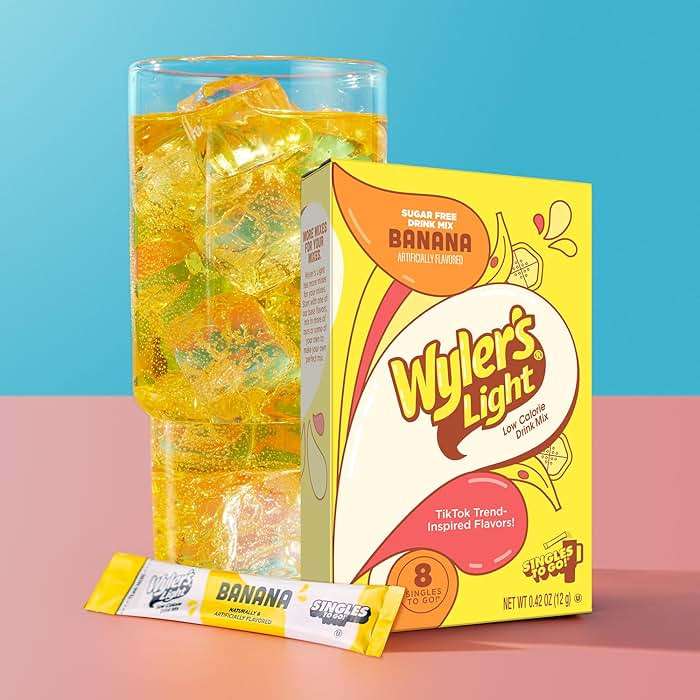 Wyler's Light Singles To Go Powder Packets, Water Drink Mix, Watertok Banana, 96 Servings, 8 Count x Pack of 12 - Image 2